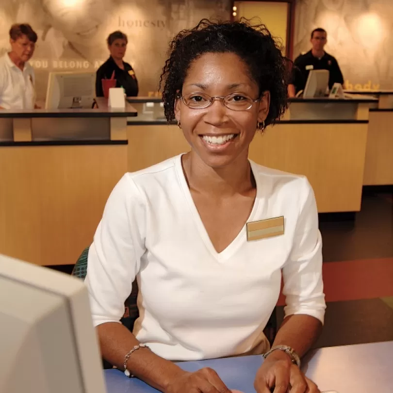woman working at an office job