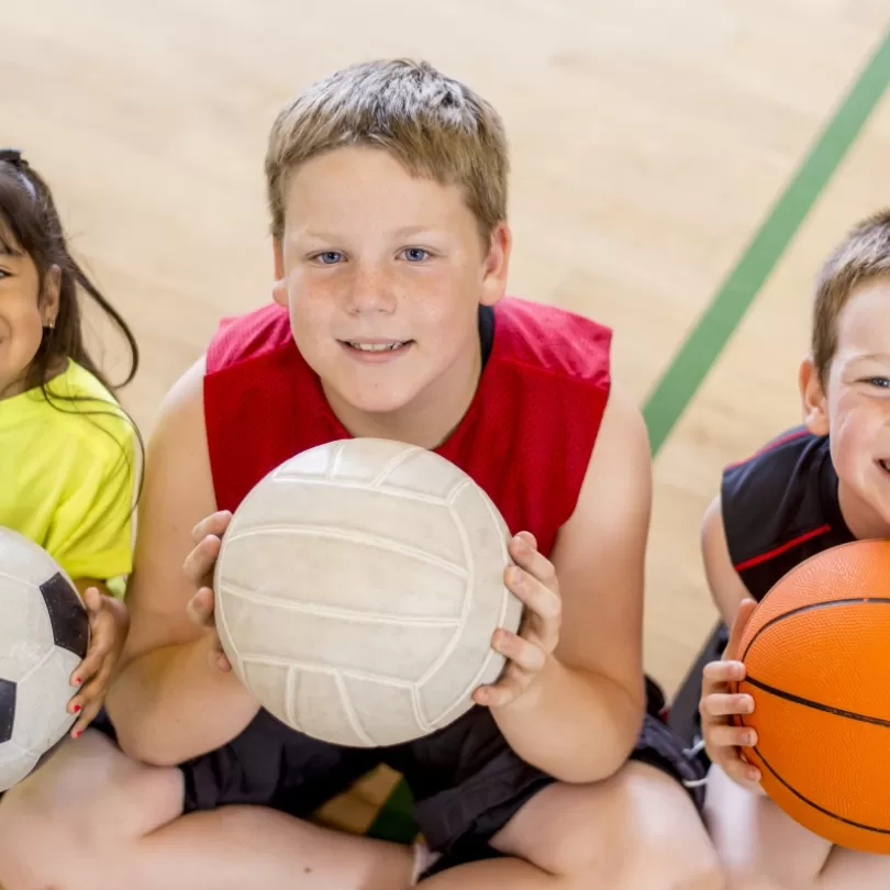 kids playing sports at a half day camp