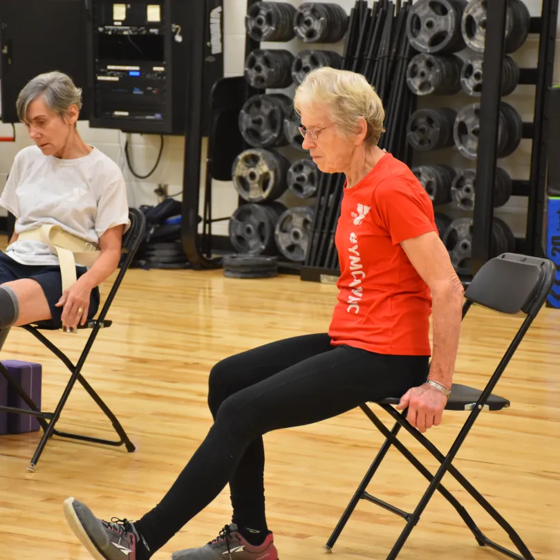 A woman participates in a Parkinson's program called PWR!Moves