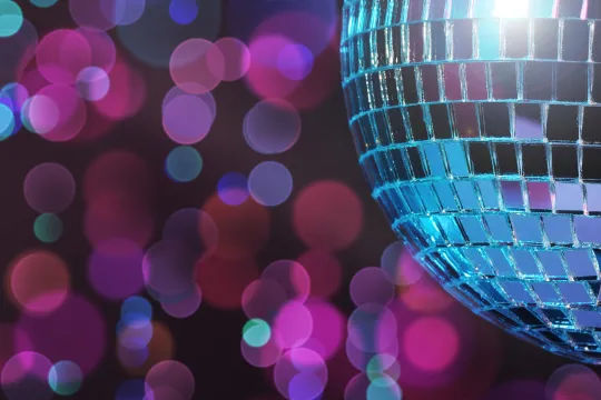 A closeup of a disco ball.