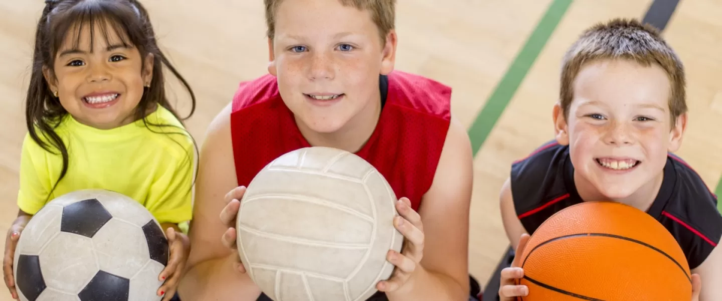 kids playing sports at a half day camp