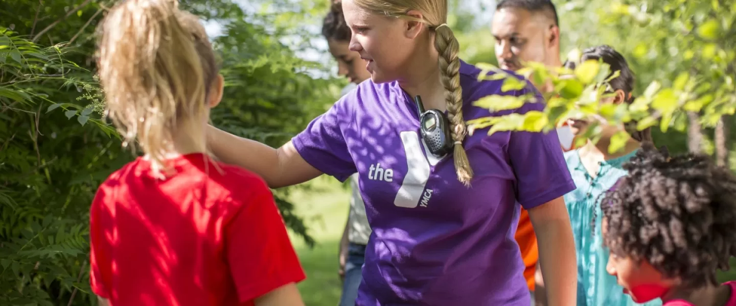 YMCA kids in the woods